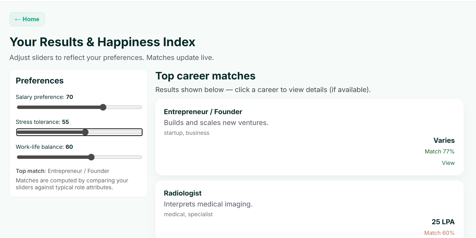 CareerIQ feature screenshot