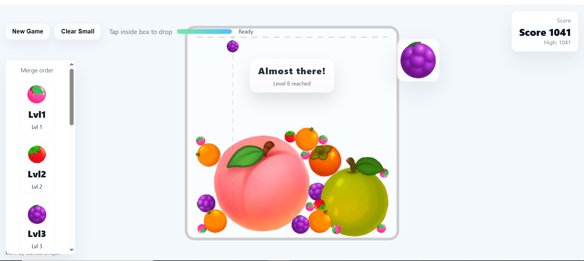 Suika Lite gameplay screenshot